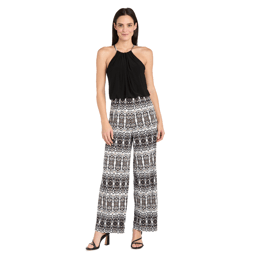 Women R&M Richards Daytime Blouson Necklace Detail Jumpsuit