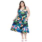 Plus Size 24/7 Comfort Apparel Tropical Fit & Flare Midi Dress - image 1