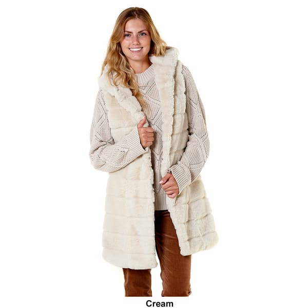 Womens Steve Madden Long Faux Fur Vest