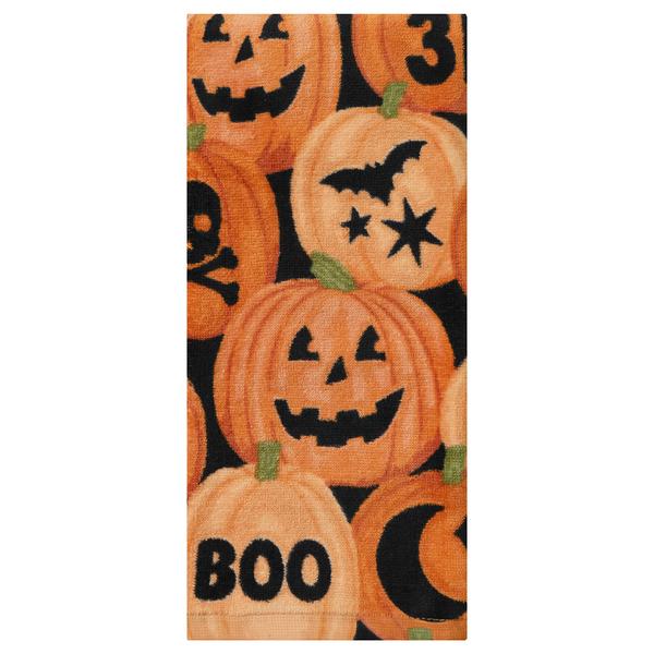 Carved Pumpkin Patch Soft Fiber Reactive Kitchen Towel - image 