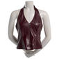 Juniors Love Tree Pleather Zip Front Halter Top - image 1