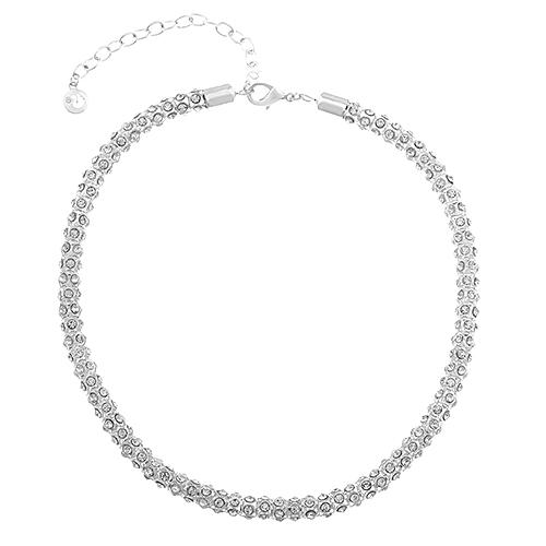 Gloria Vanderbilt Silver Mesh Cubic Zirconia Necklace