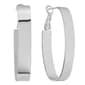 Athra Fine Silver Plated 40mm Oval Hoop Earrings - image 1
