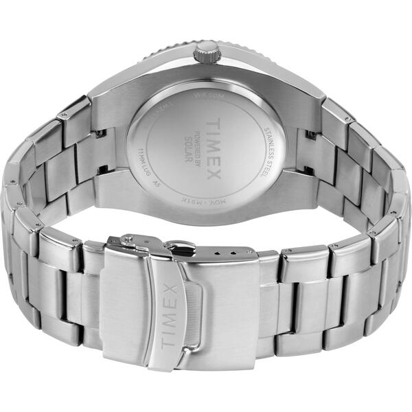 Mens Timex&#174; Stainless Steel Black Dial Watch - TW2V53700JI