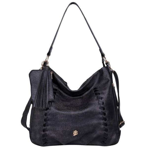 Julia Buxton Whip Stitch Vegan Leather Hobo Bag