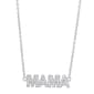 Sterling Silver Cubic Zirconia Mama Dangle Necklace - image 1