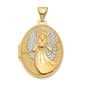 Gold Classics&#40;tm&#41; 14kt. Gold & Rhodium 21mm Oval Angel Locket - image 1