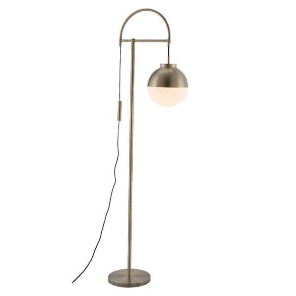 HomeRoots 69 Bronze Steel Floor Lamp With Bronze Steel Globe Sh - image 