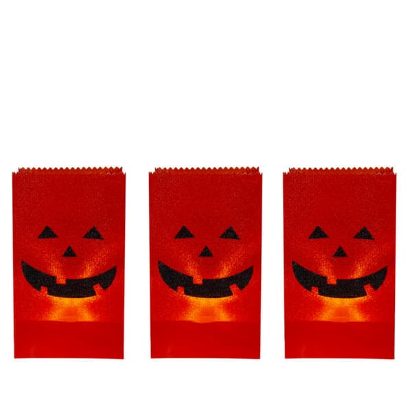 Northlight Seasonal 3pk. Jack-O-Lantern Luminary Pathway Markers