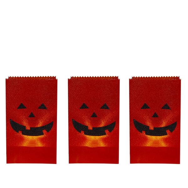 Northlight Seasonal 3pk. Jack-O-Lantern Luminary Pathway Markers - image 