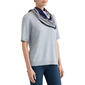 Petite Jones New York Short Sleeve Rib Knit Sweater with Scarf - image 3