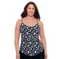Plus Size American Beach Abstract Ikat V Neck Hanky Hem Tankini - image 1