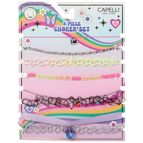 Girls Capelli(R) New York 8pc. Heart Charm Choker Set - image 