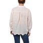 Womens NY Collection 3/4 Sleeve Eyelet Casual Button Down - image 3