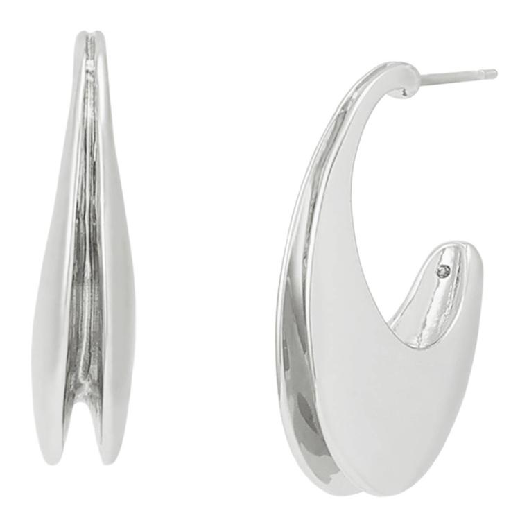 Steve Madden Oval Flat Huggie Earrings