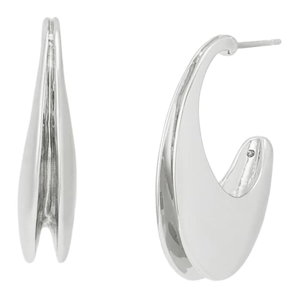Steve Madden Oval Flat Huggie Earrings - image 
