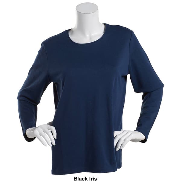 Plus Size Hasting & Smith Long Sleeve Solid Crew Neck Tee