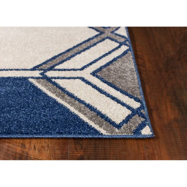 KAS Lucia Grey Ivory Denim Grant Rectangular Rug