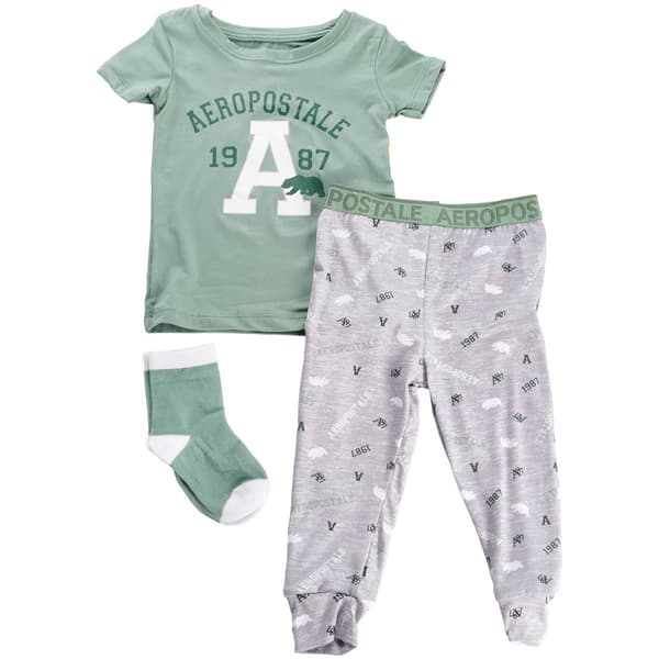 Toddler Girl Aeropostale Aero 2pc. Logo Pajama Set w/ Socks - image 