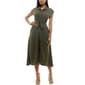 Womens Nina Leonard Short Sleeve Texture Wave Midi Shirtdress - image 1