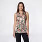Womens Kasper Sleeveless Tie Front Placed Floral Satin Blouse - image 1