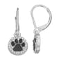 Napier 1.2in. Silver-Tone Paw Print Drop Earrings - image 1
