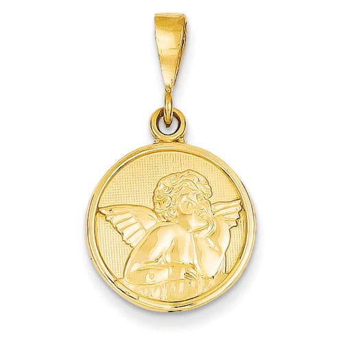 Unisex Gold Classics(tm) 14kt. Polished Raphael Angel Pendant - image 