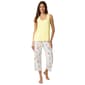 Womens HUE® Solid Top Sweet As Tea Printed Capri 3 Piece Set - image 4