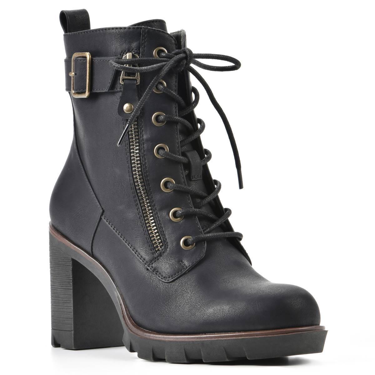 Womens White Mountain Beverly Combat Boots