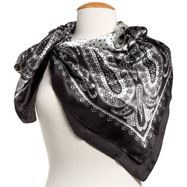 Womens Renshun Silk Paisley Square Scarf - image 