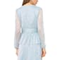 Womens MSK Long Sleeve V Neck Floral Shimmer Peplum Blouse - image 2