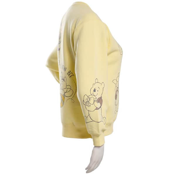 Juniors C-Life Pooh Scenes Front Back Screen Fleece Sweatshirt