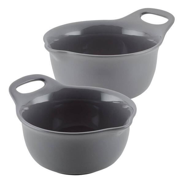 Rachael Ray 2pc. Ceramic Mixing Bowl Set - Dark Grey - image 