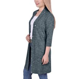 P/H 8/25 Petite NY Collection 3/4 Sleeve Cardigan with Grommets