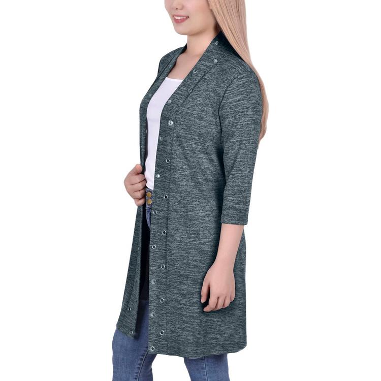 P/H 8/25 Petite NY Collection 3/4 Sleeve Cardigan with Grommets