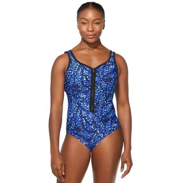 Womens Reebok Aqua Splash Zipper  One Piece Swimsuit - image 