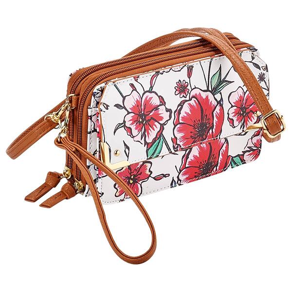 Womens Bueno Floral Metal Corner Wallet On A String