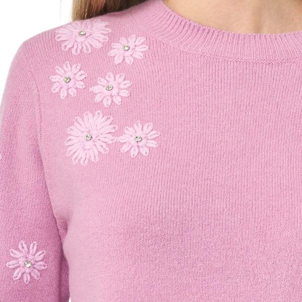 Womens Cece Long Sleeve Floral Embroidered Sweater