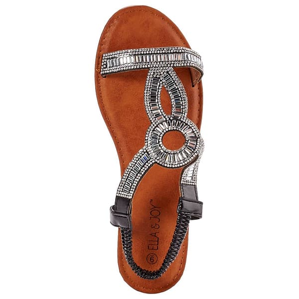 Womens Ella & Joy Rhinestone T-Strap Sandals