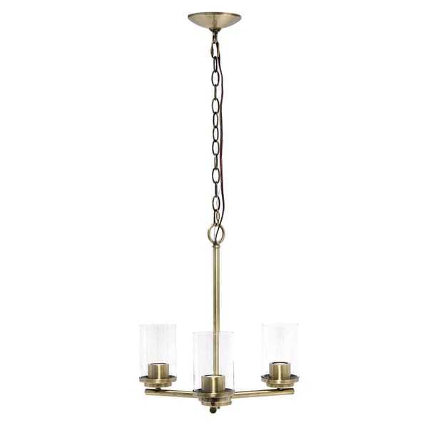 Lalia Home 3-Light Classic Contemporary Clear Glass Chandier