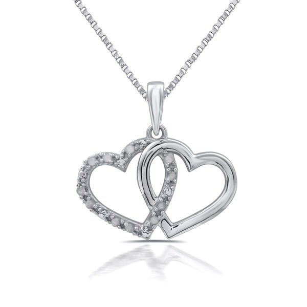 Marsala 1/10ctw. White Diamond Accent Double Heart Pendant - image 
