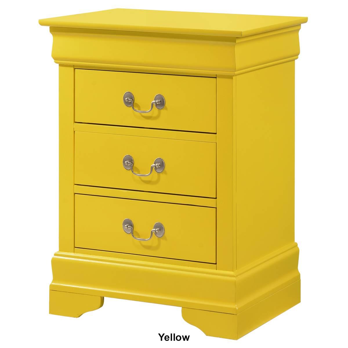 Passion Furniture Louis Philippe 3-Drawer Nightstand