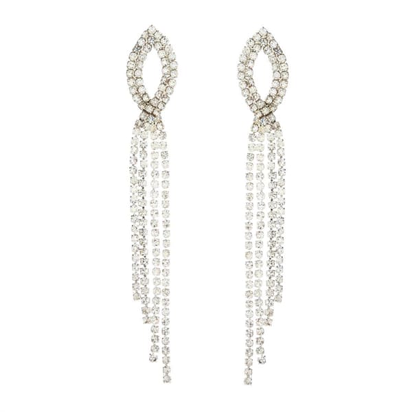 Rosa Rhinestones Clear Rhinestone Oval Fringe Drop Earrings - image 