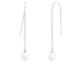 Splendid Pearls Sterling Silver White Pearl Threader Earrings - image 1