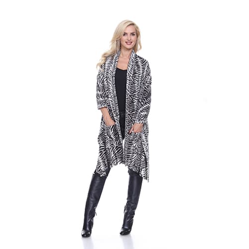 White Mark Animal Print Shawl - image 