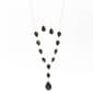 Ashley Cooper(tm) Silver Plated Jet Stone Y-Necklace & Earring Set - image 1