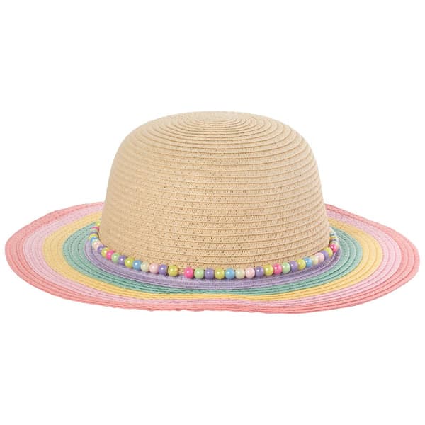 Girls Capelli&#174; New York Multi-Stripe Beaded Floppy Sun Hat