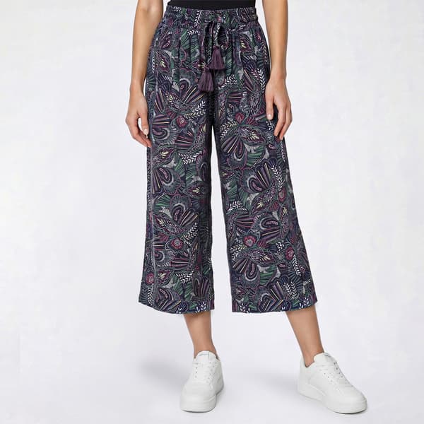Womens Preswick & Moore(R) Paisley Gauze Cropped Palazzos