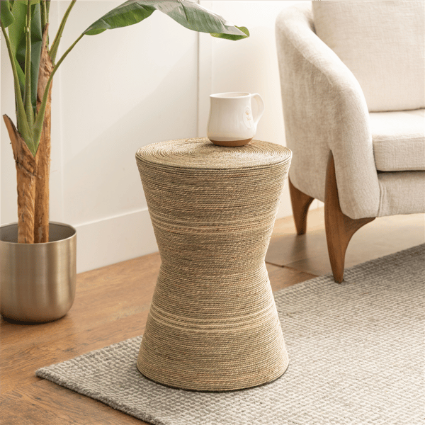 9th & Pike® Traditional Brown Seagrass Accent Table