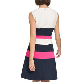 Womens Tommy Hilfiger Sleeveless Color Block  A-Line Dress